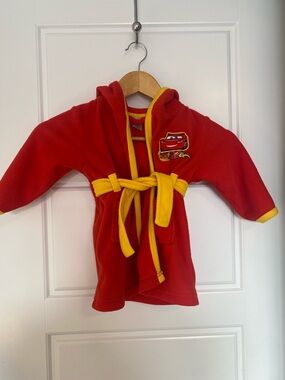 Vintage Disney Baby Lightning McQueen Cars Housecoat Bathrobe Size 18-24 Months